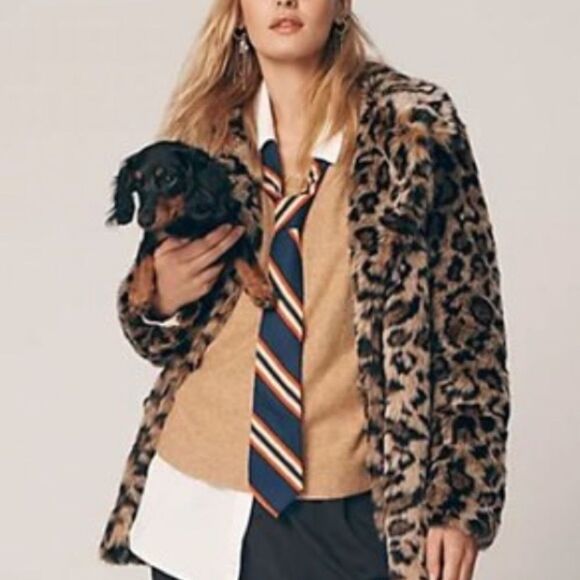 NWT Free People Lola Leopard Blazer / Beige Leopard - Picture 11 of 15